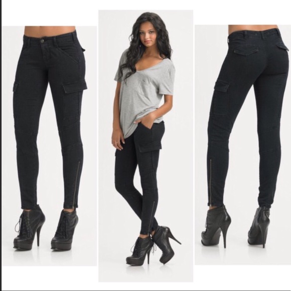 black cargo skinny jeans